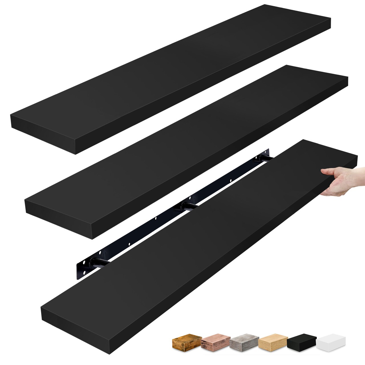 Sorbus 3 Pack 55 Inch Wall Mounted Floating Shelves - for Bathroom, Wall Decor for Bedroom, Kitchen, Living Room, Book Storage
